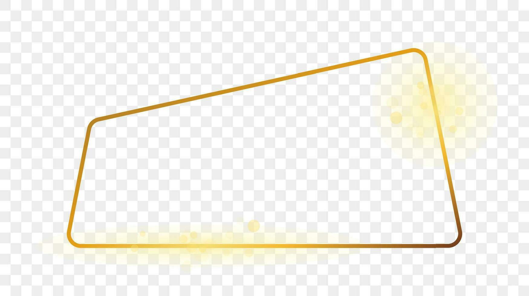 oro brillante redondeado trapezoide forma marco vector