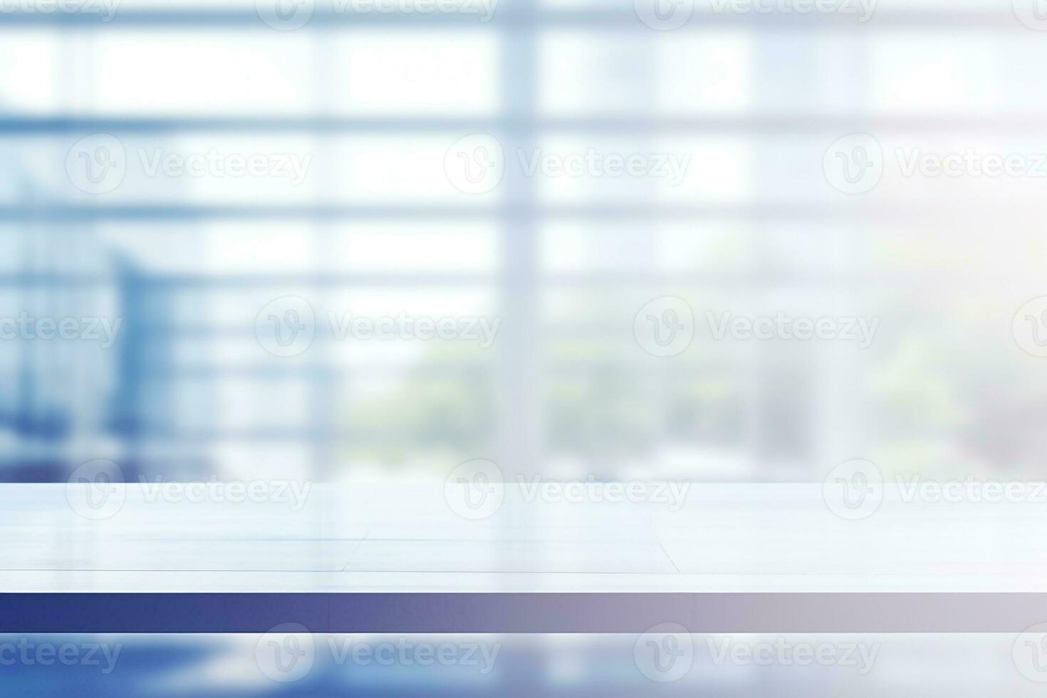 AI generated Beautiful blurred background of a modern office interior in gray tones with panoramic windows photo