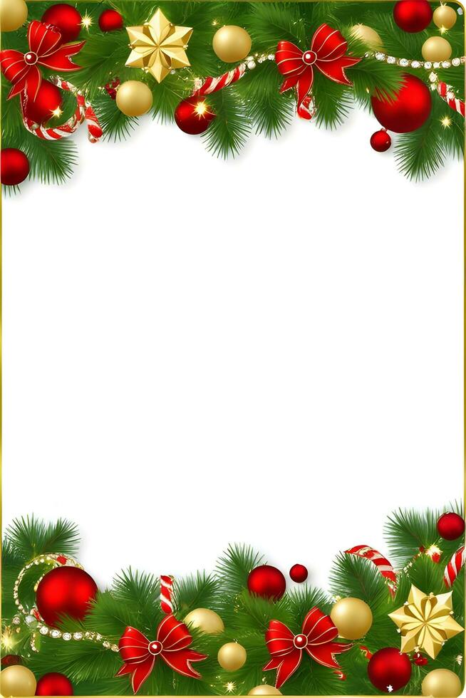 AI generated Christmas Border Frame Illustration photo