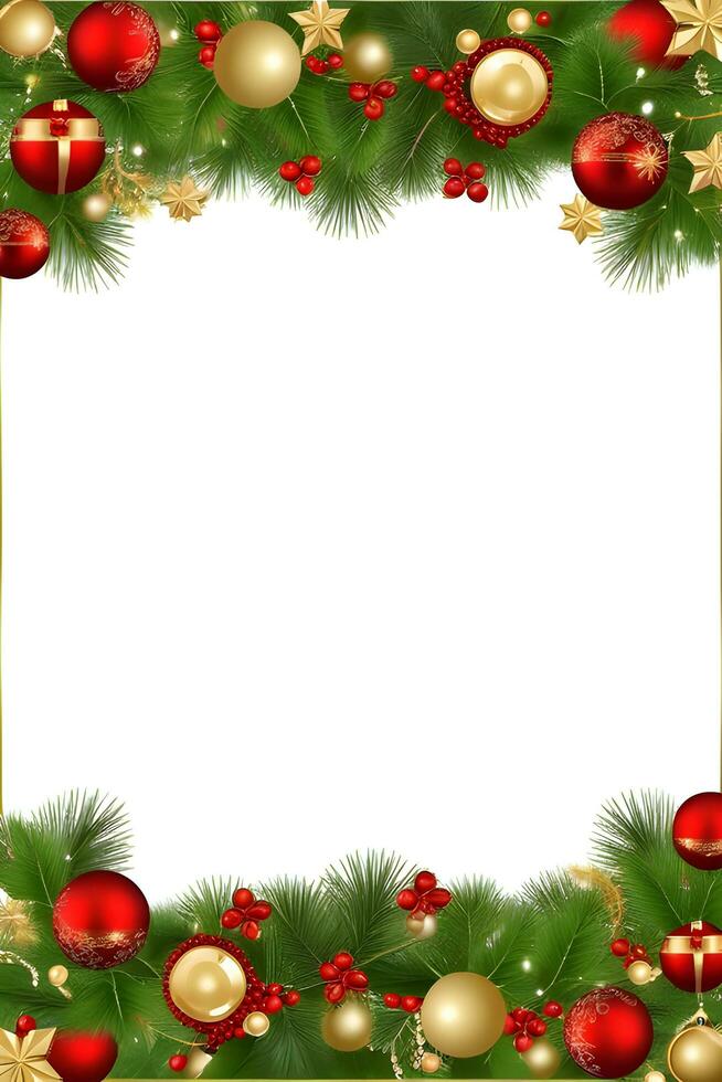 AI generated Christmas Border Frame Illustration photo