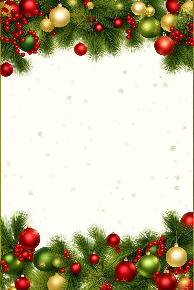 AI generated Christmas Border Frame Illustration photo