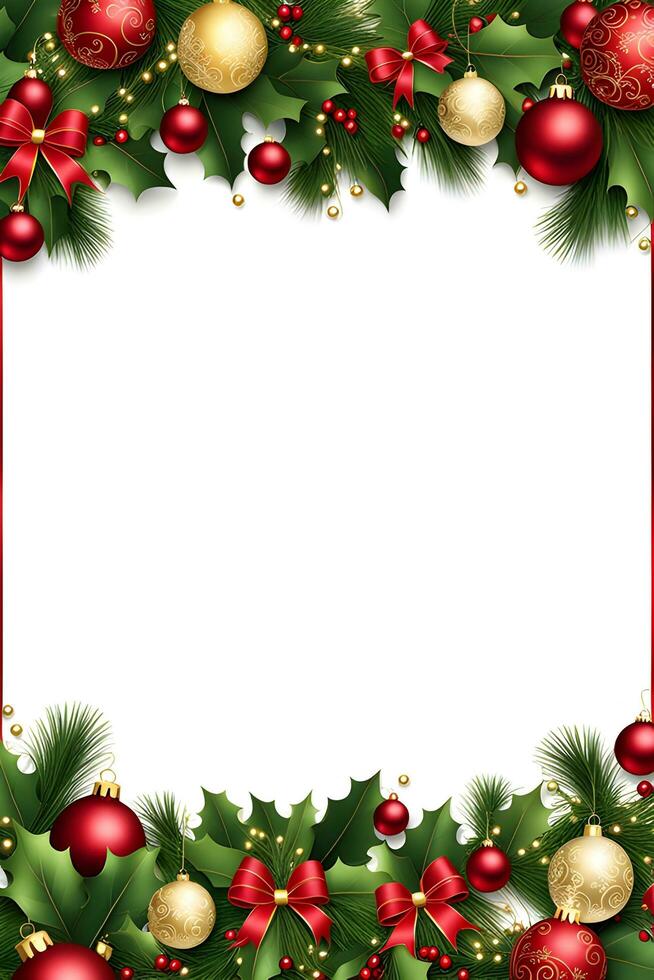 AI generated Christmas Border Frame Illustration photo