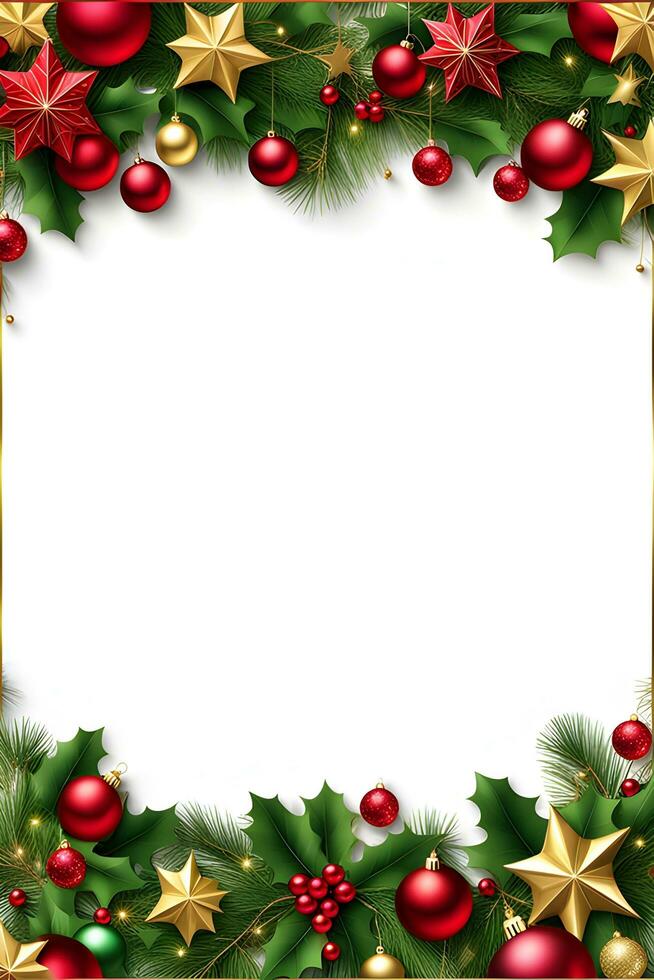 AI generated Christmas Border Frame Illustration photo