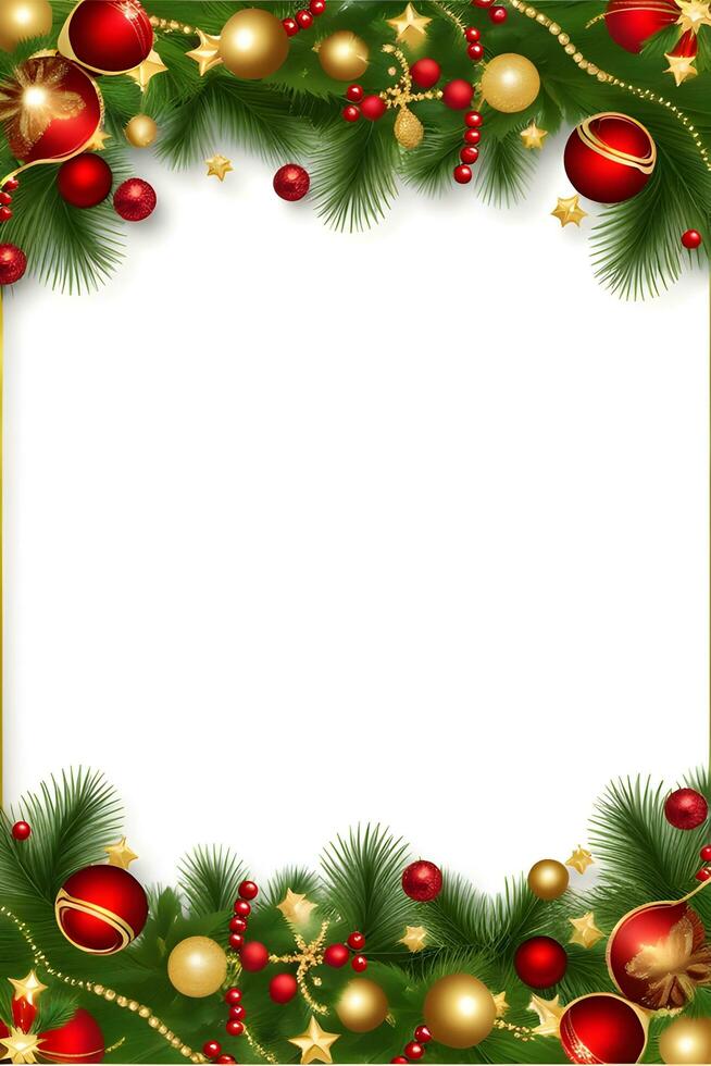 AI generated Christmas Border Frame Illustration photo