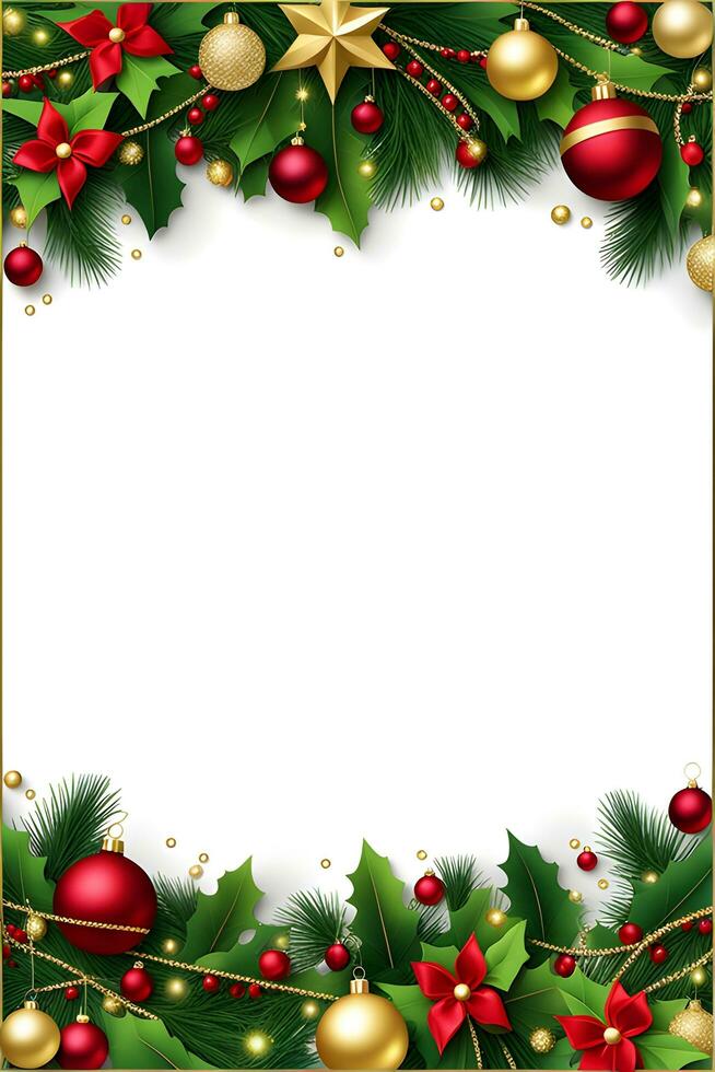 AI generated Christmas Border Frame Illustration photo