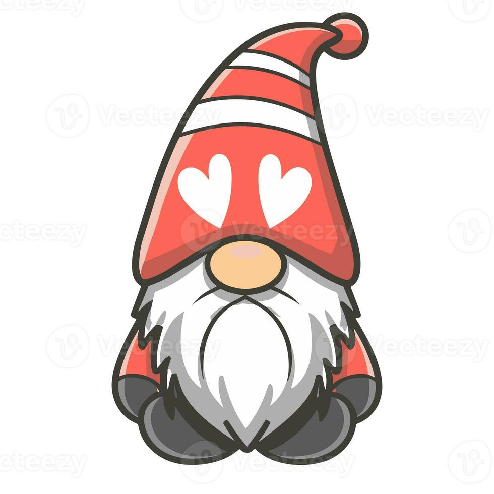 AI generated cute gnome for lovers with a heart photo