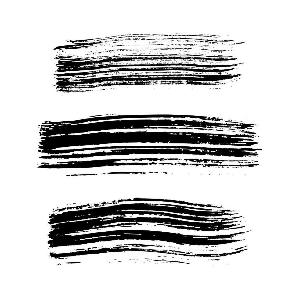 Black brush stroke on transparent background vector
