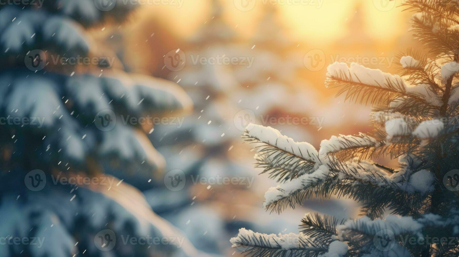 AI generated Winter snow background banner with copy space, Christmas, landscape, AI Generative photo