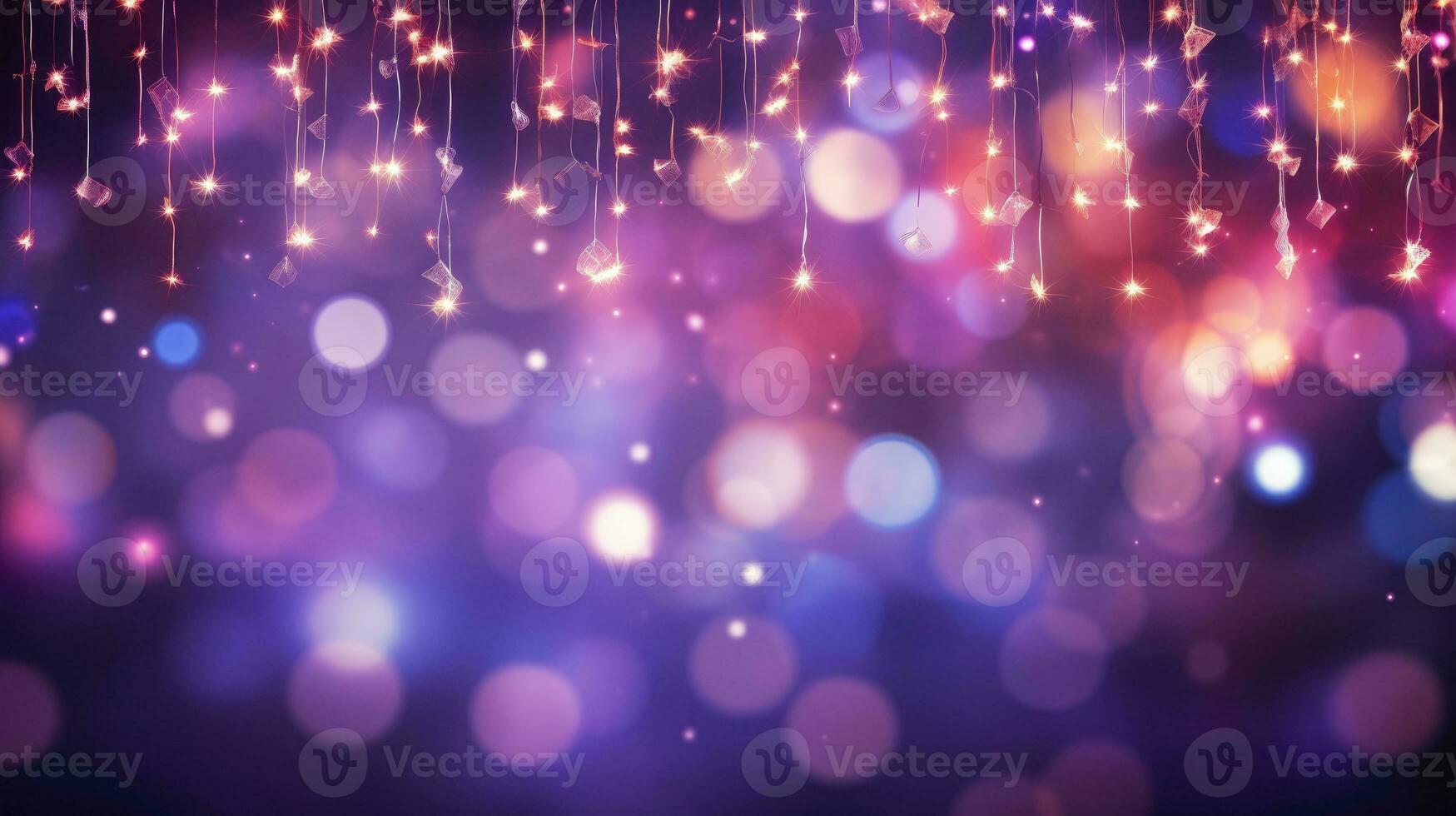 AI generated Background with chain of lights and bokeh for party invitation, AI Generative photo