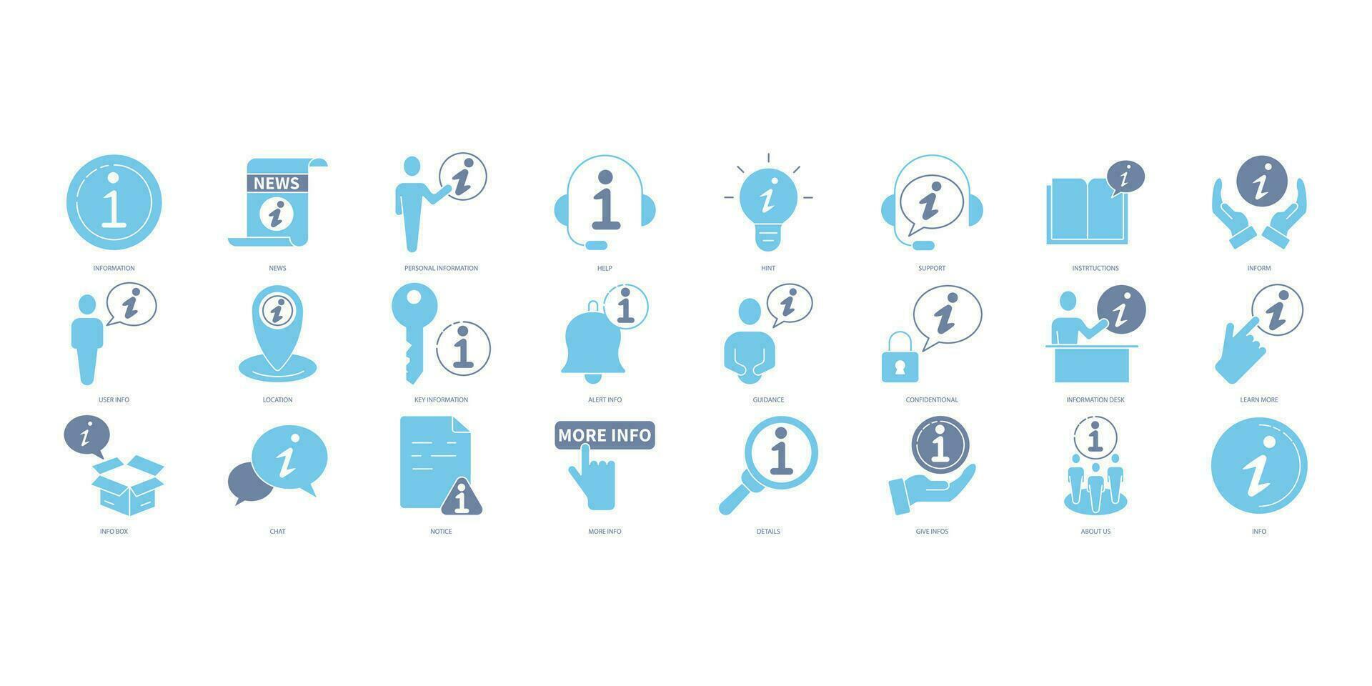 Information icons set. Set of editable stroke icons.Vector set of Information vector