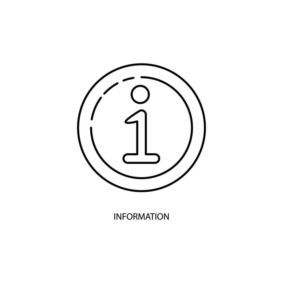 icono de línea de concepto de información. ilustración de elemento simple. diseño de símbolo de esquema de concepto de información. vector