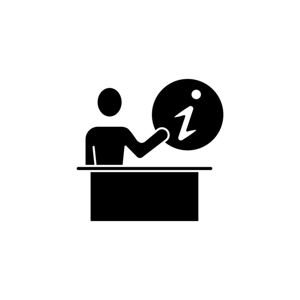information desk concept line icon. Simple element illustration. information desk concept outline symbol design. vector