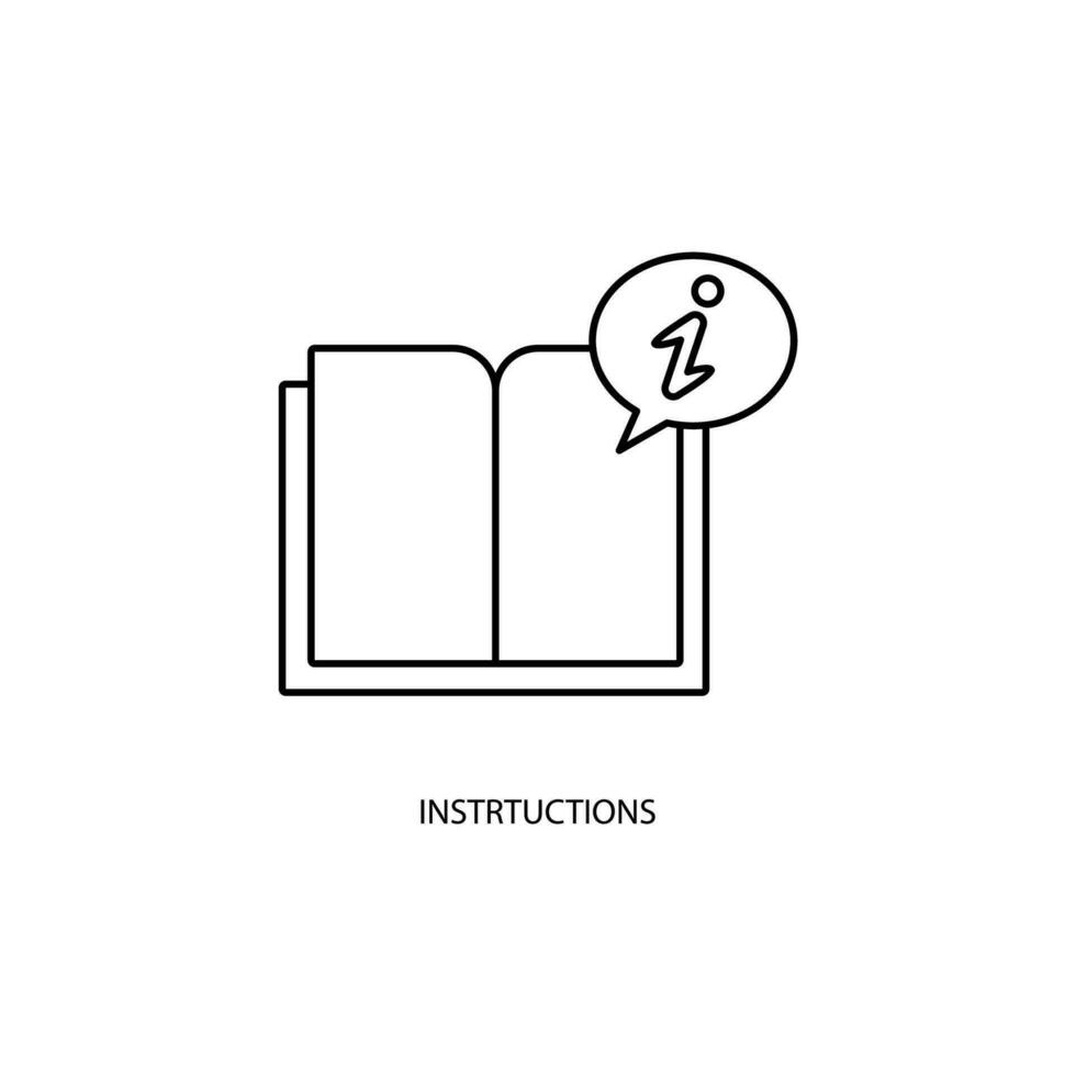 Instruction concept line icon. Simple element illustration. Instruction concept outline symbol design. vector