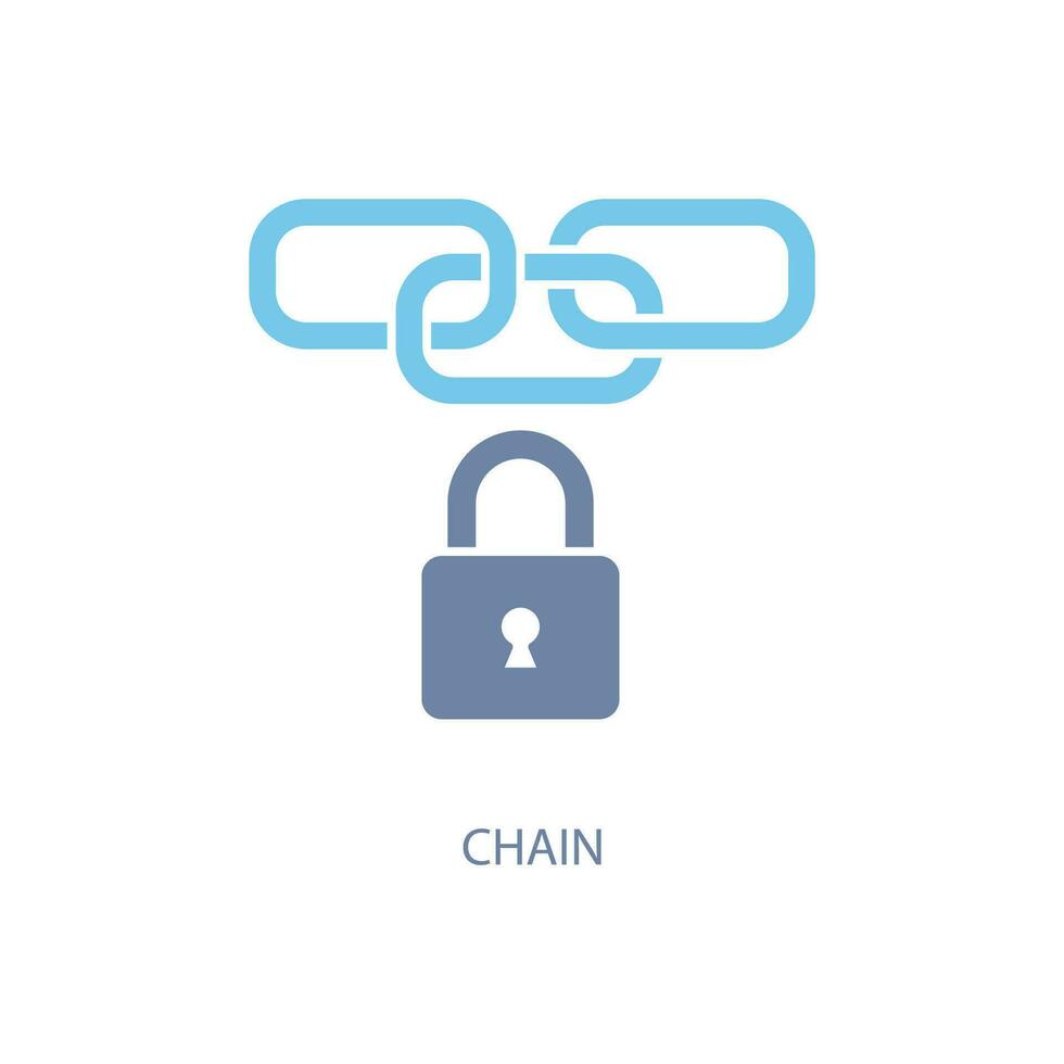chain concept line icon. Simple element illustration. chain lock concept outline symbol design. vector