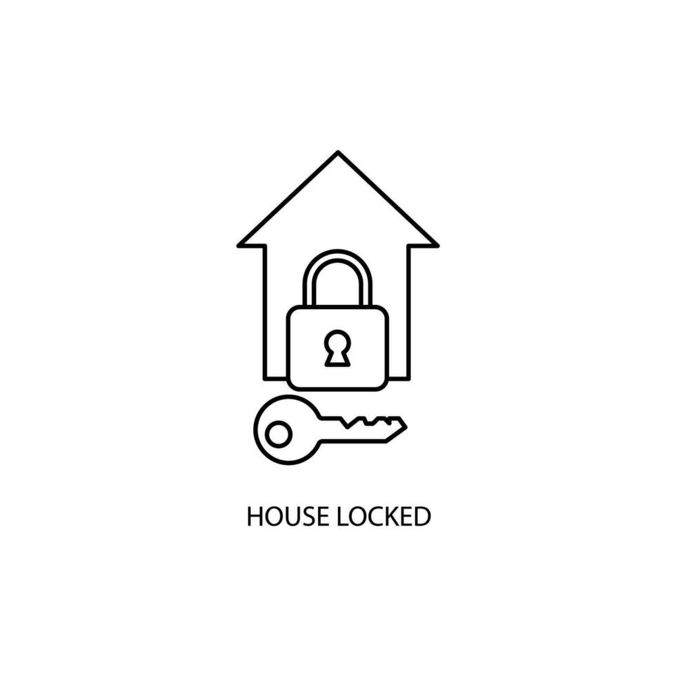 Lock house concept line icon. Simple element illustration. Lock house concept outline symbol design. vector