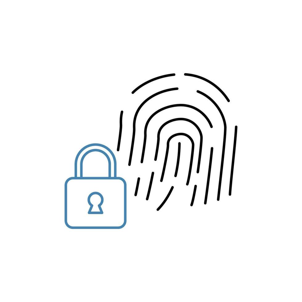 biometric lock concept line icon. Simple element illustration. biometric lock concept outline symbol design. vector