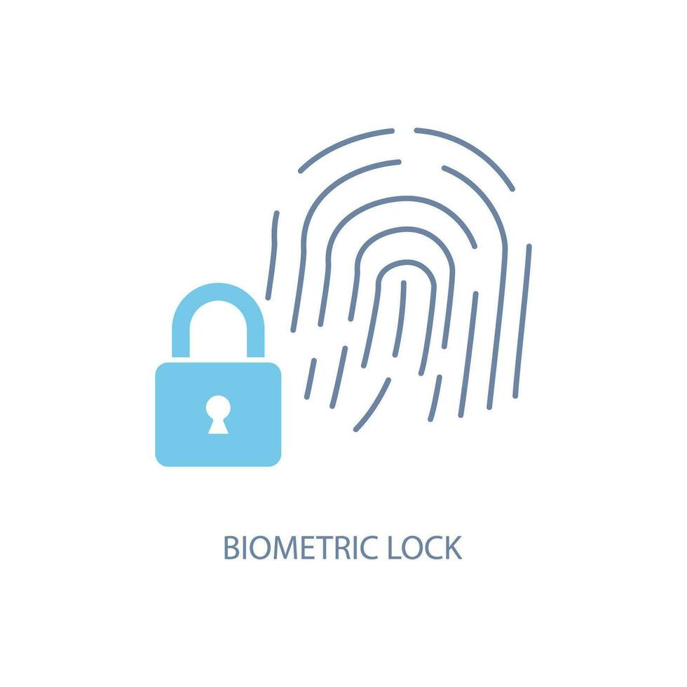 biometric lock concept line icon. Simple element illustration. biometric lock concept outline symbol design. vector