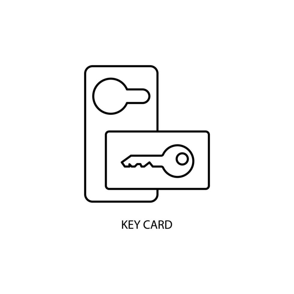Key card concept line icon. Simple element illustration. Key card concept outline symbol design. vector