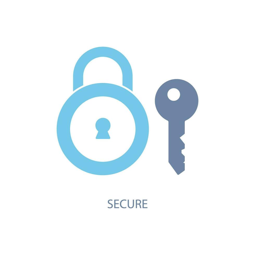 secure concept line icon. Simple element illustration. secure concept outline symbol design. vector