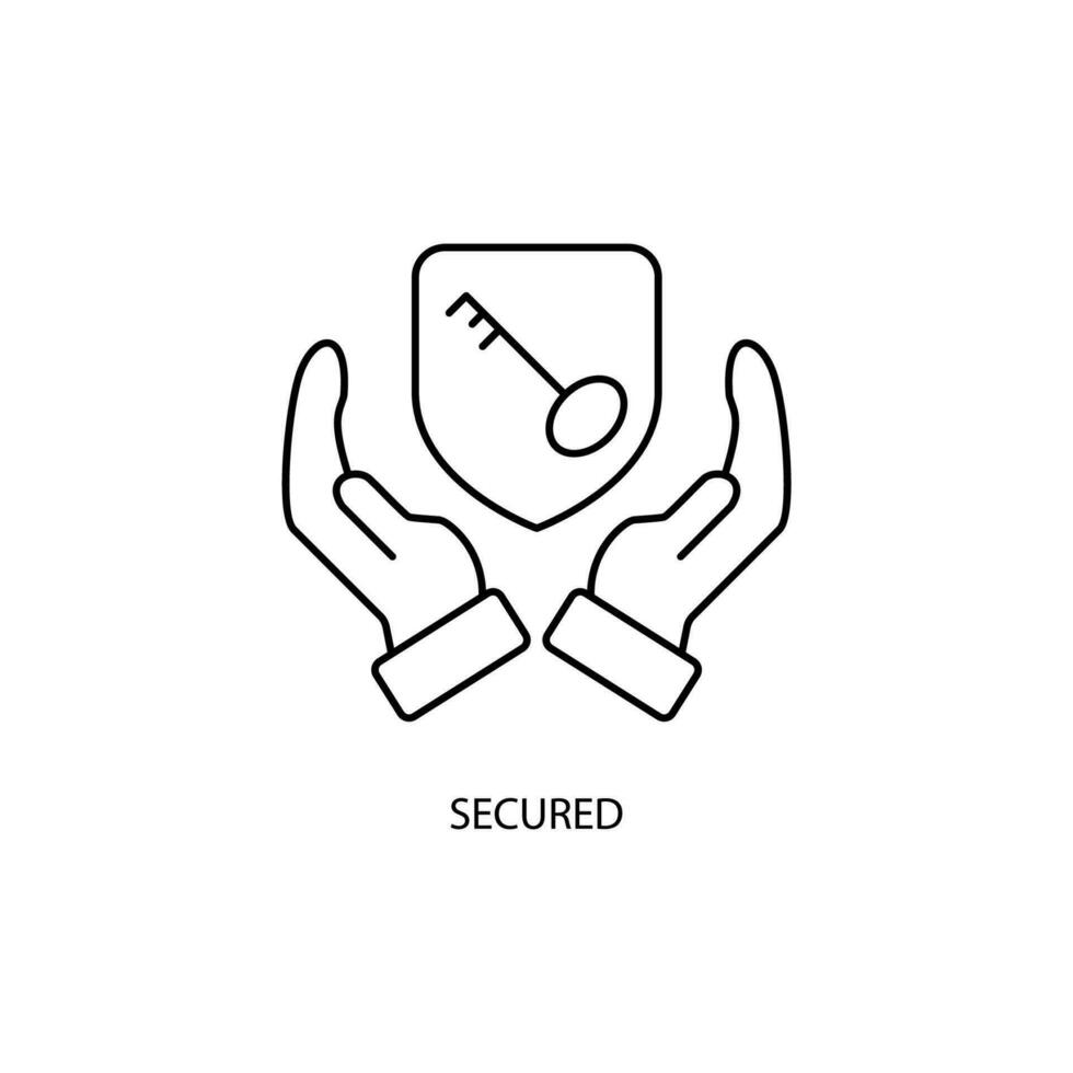 secured concept line icon. Simple element illustration. secured concept outline symbol design. vector