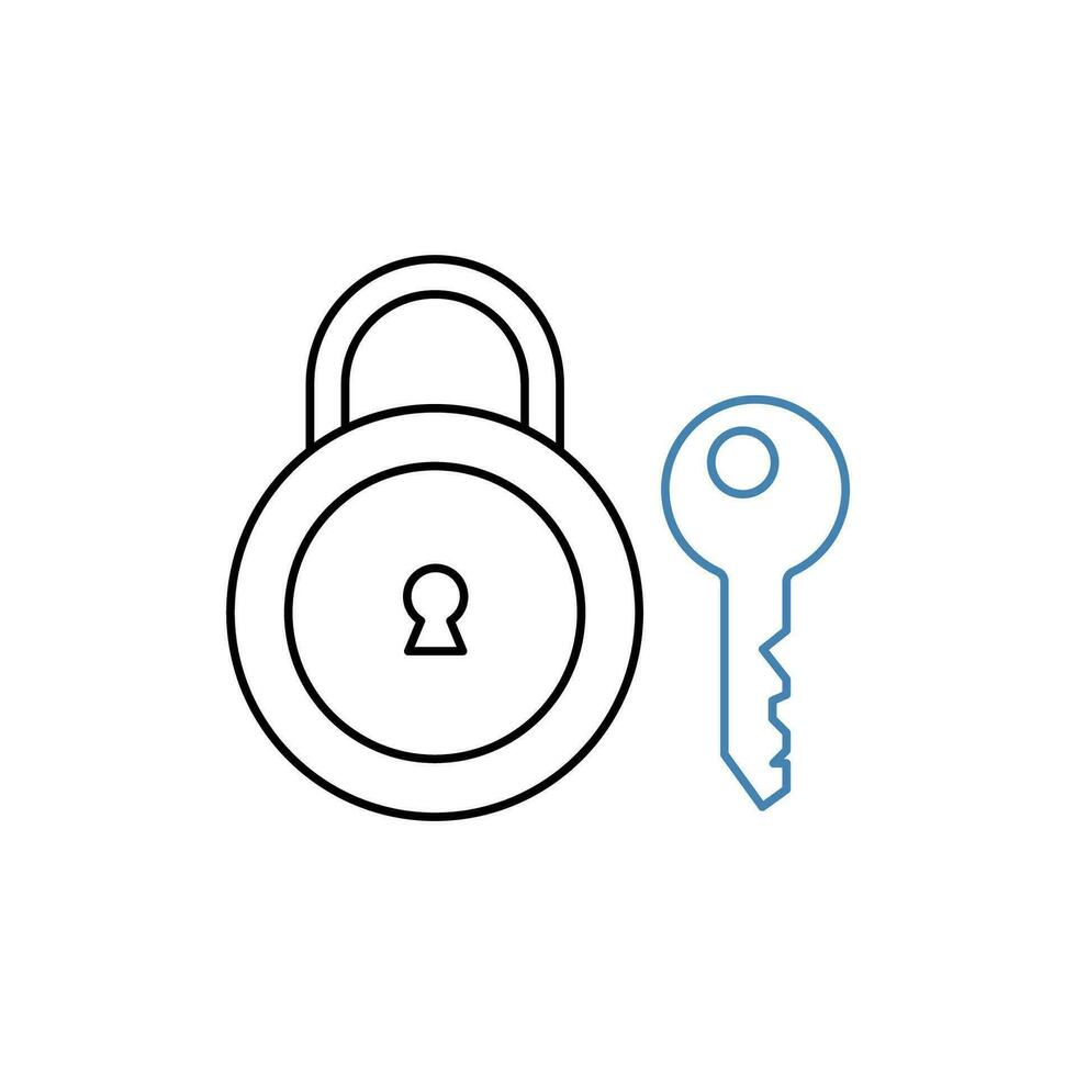 secure concept line icon. Simple element illustration. secure concept outline symbol design. vector
