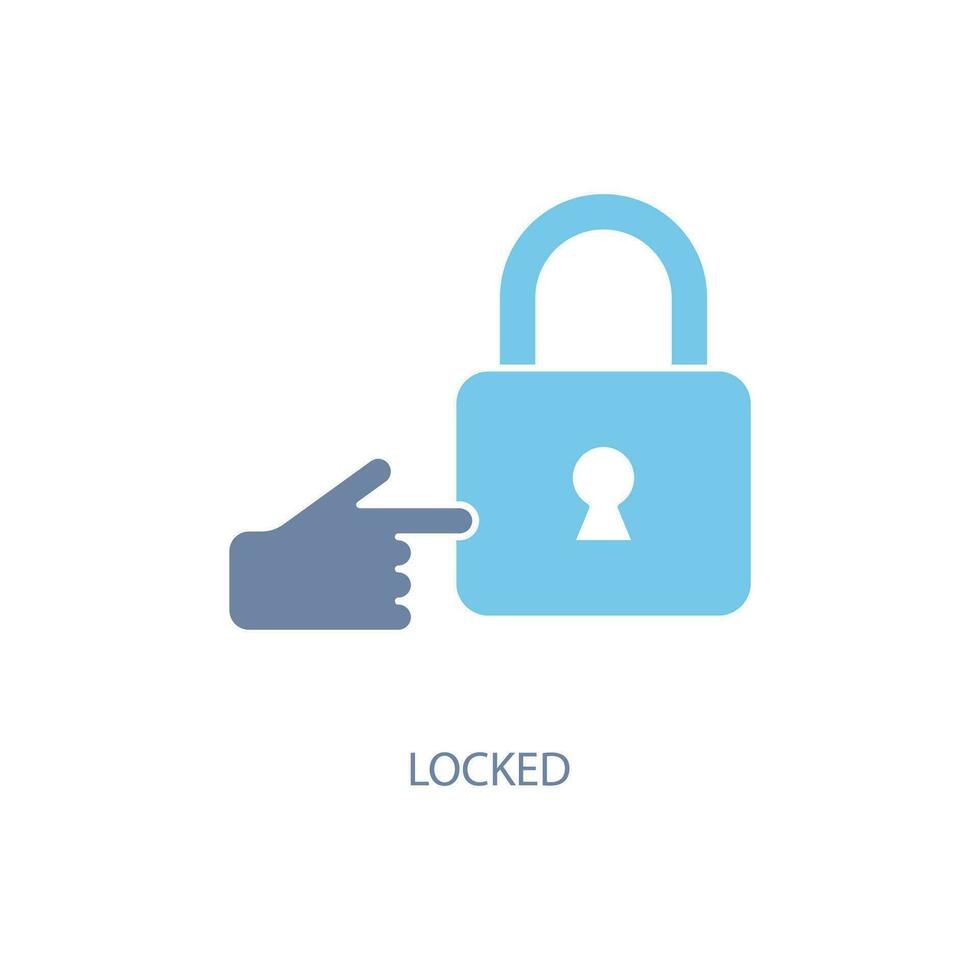 locked concept line icon. Simple element illustration. locked concept outline symbol design. vector