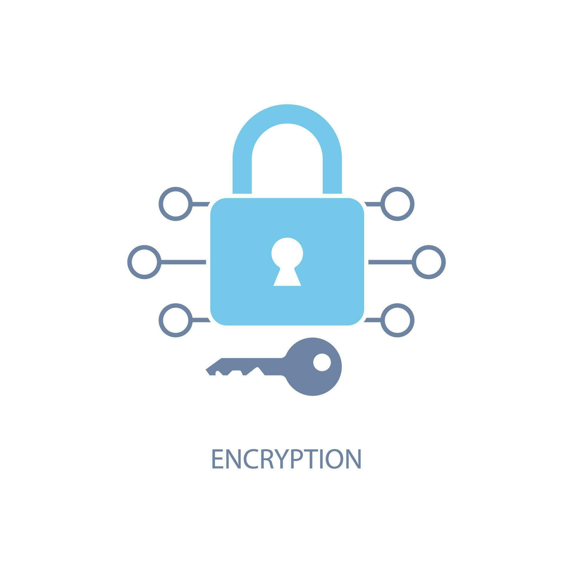 encryption concept line icon. Simple element illustration. encryption ...