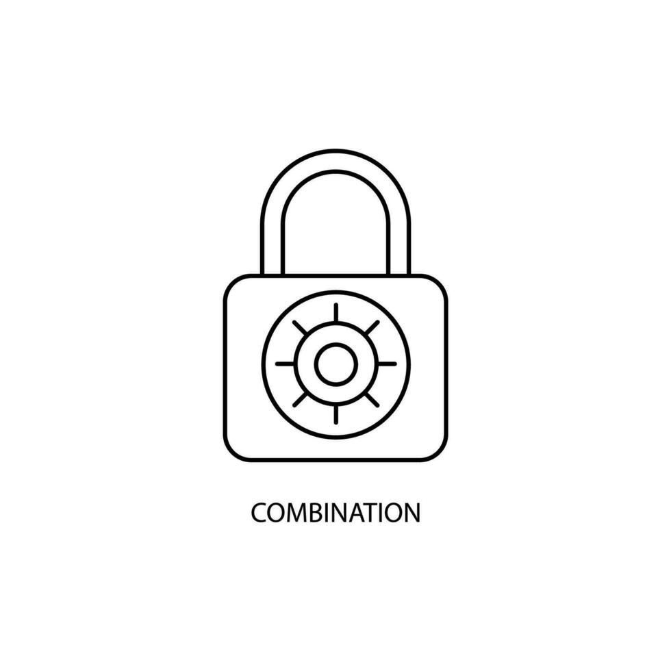 Safe combination concept line icon. Simple element illustration. Safe combination concept outline symbol design. vector