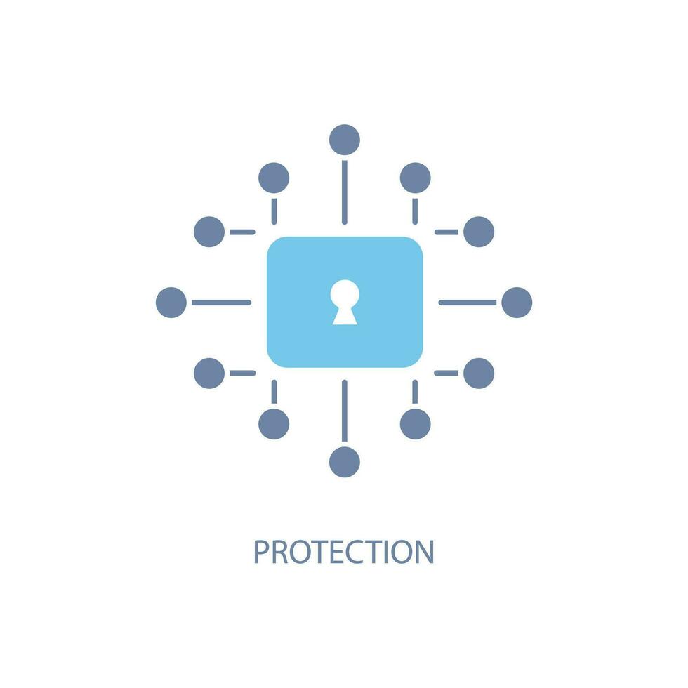 protection concept line icon. Simple element illustration. protection concept outline symbol design. vector