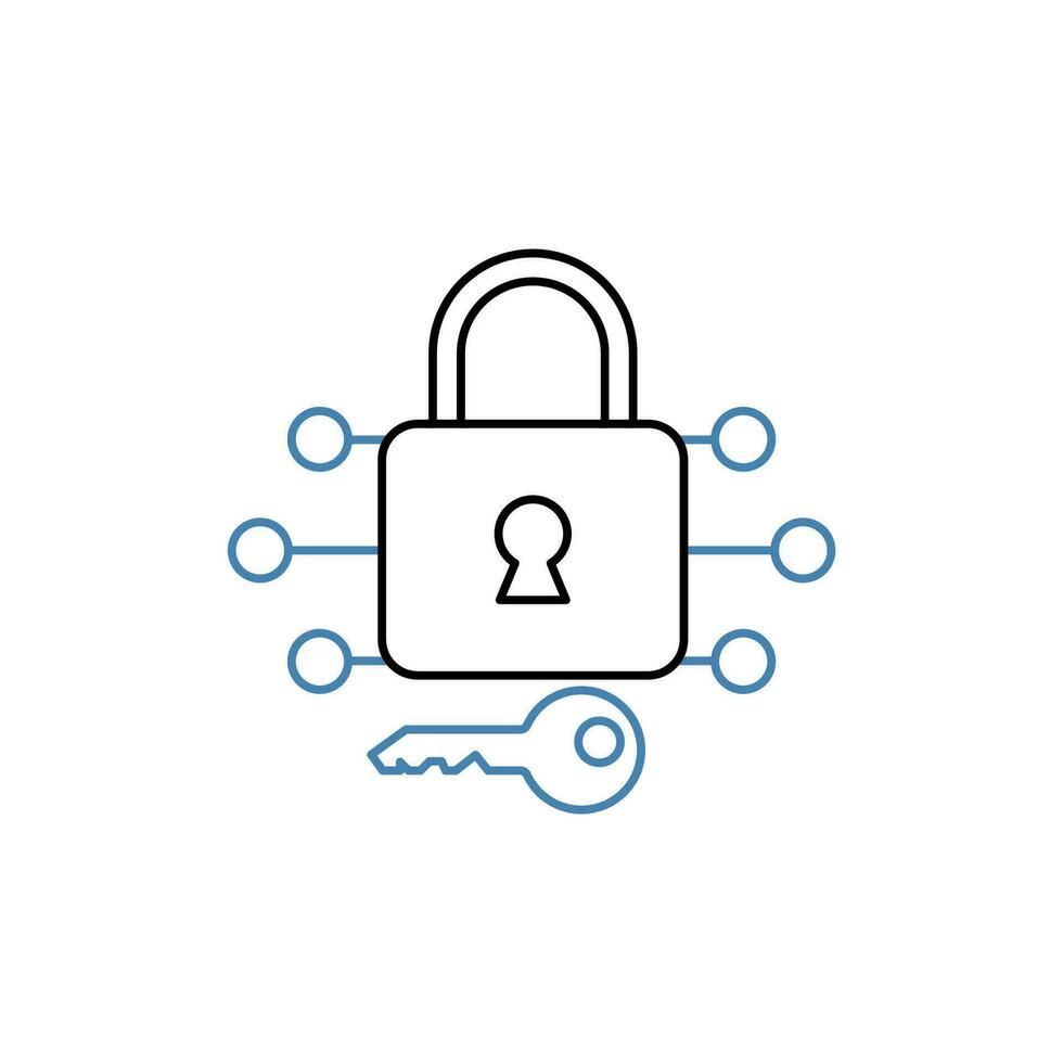 encryption concept line icon. Simple element illustration. encryption concept outline symbol design. vector