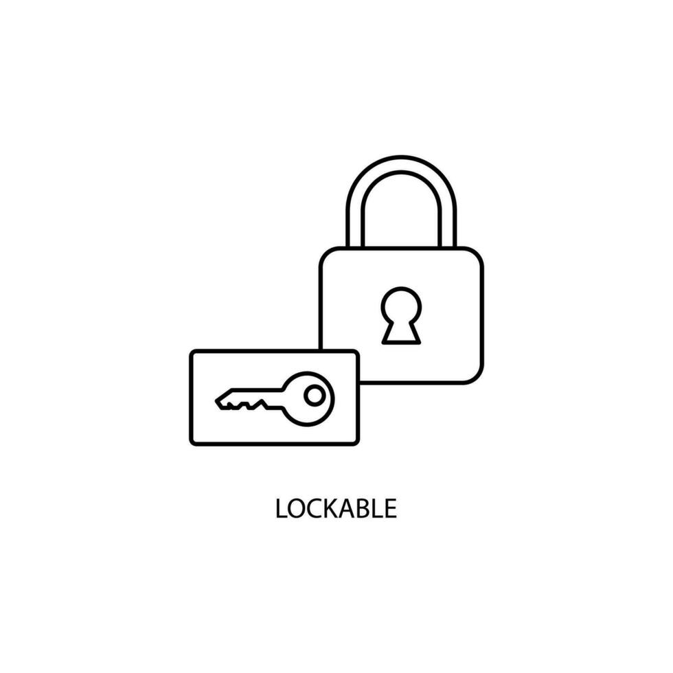 lockable concept line icon. Simple element illustration. lockable concept outline symbol design. vector