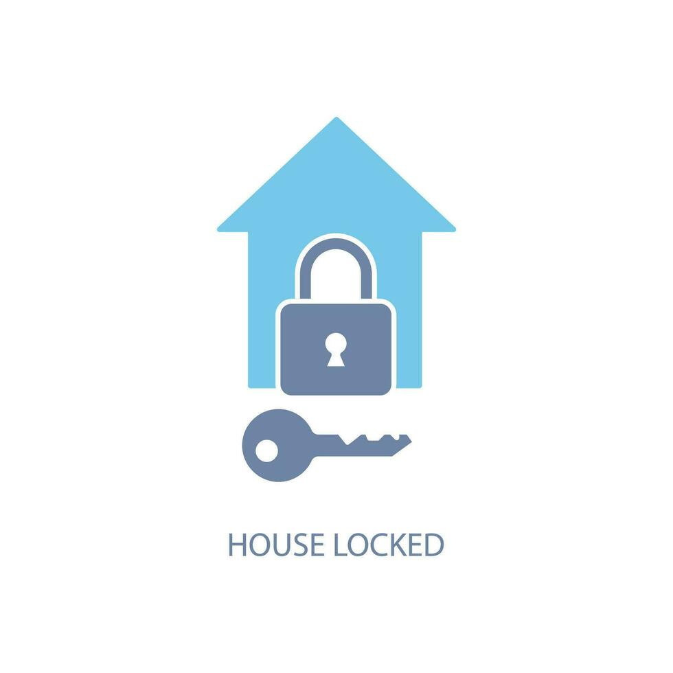 Lock house concept line icon. Simple element illustration. Lock house concept outline symbol design. vector