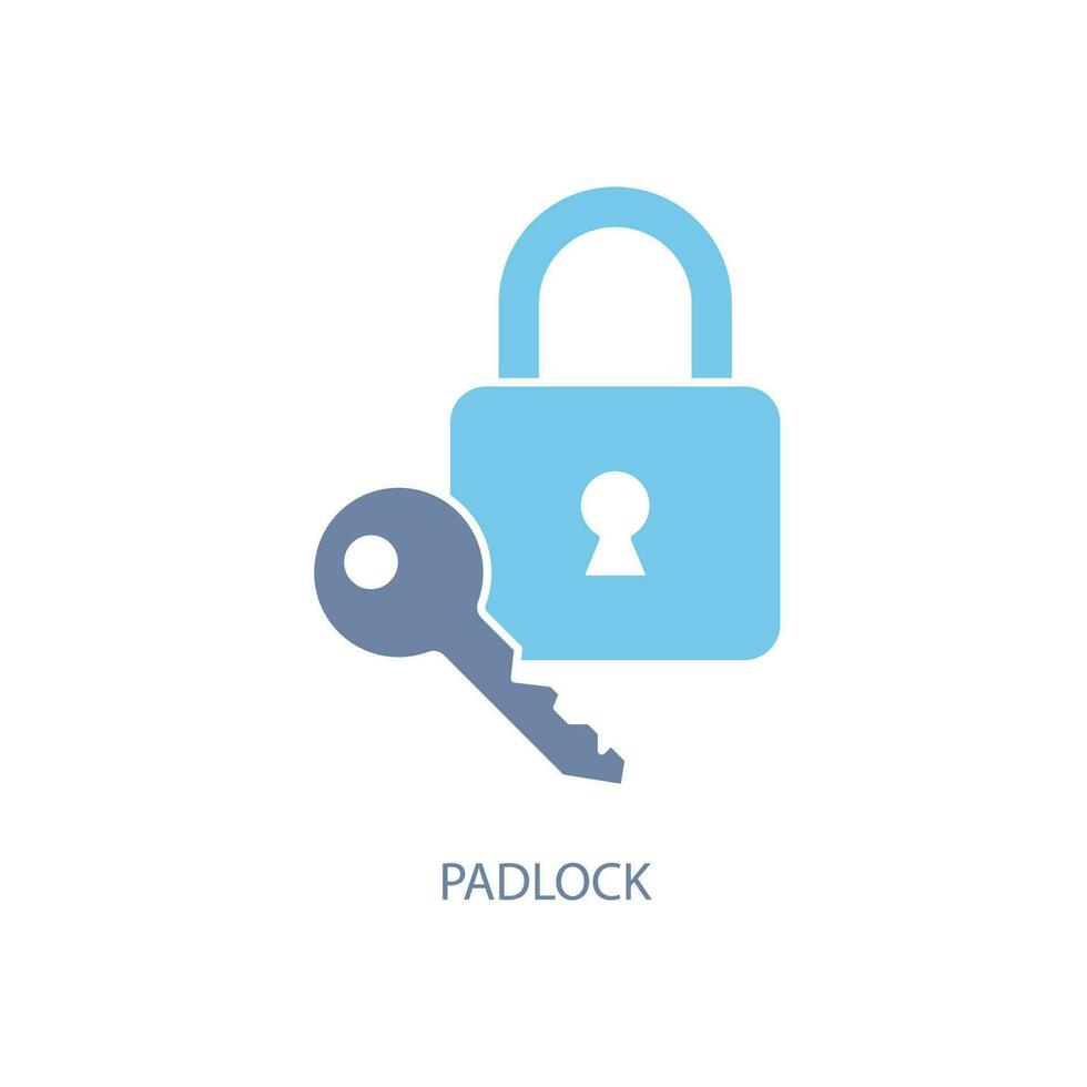 Padlock concept line icon. Simple element illustration. Padlock concept outline symbol design. vector