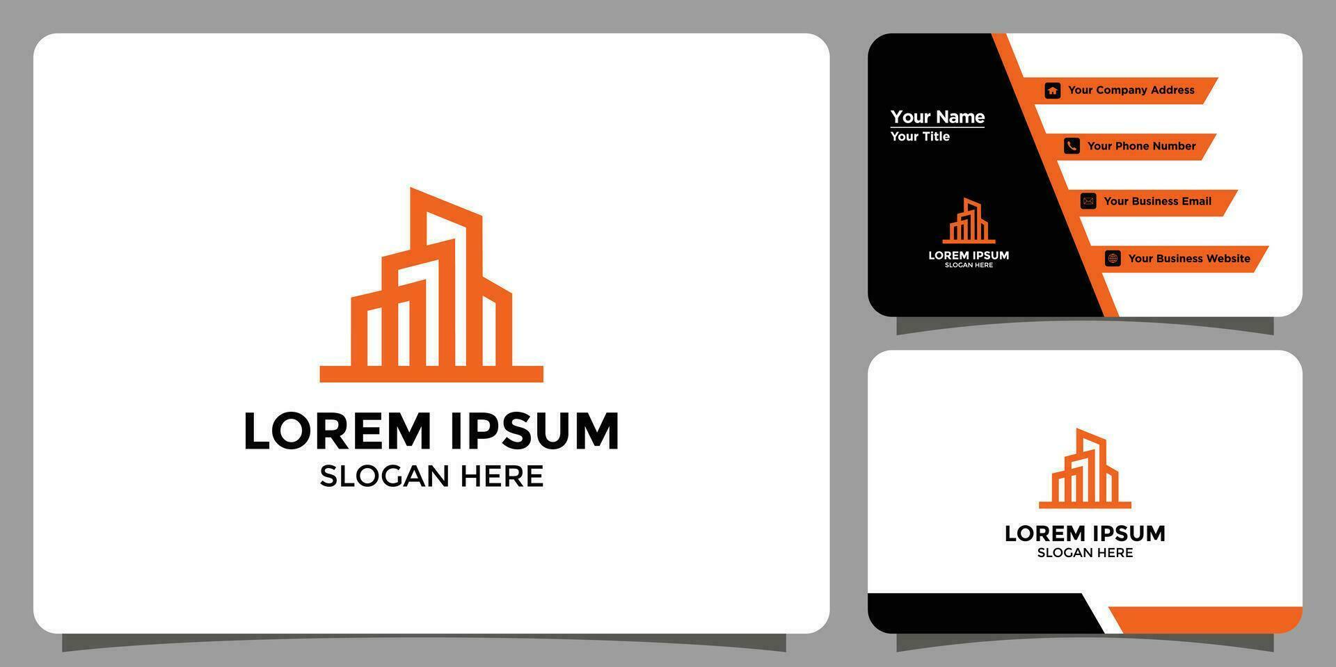 building design logos and branding cards vector