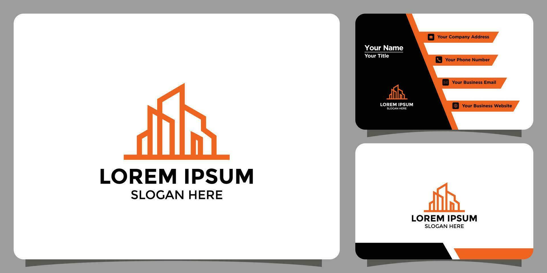 building design logos and branding cards vector