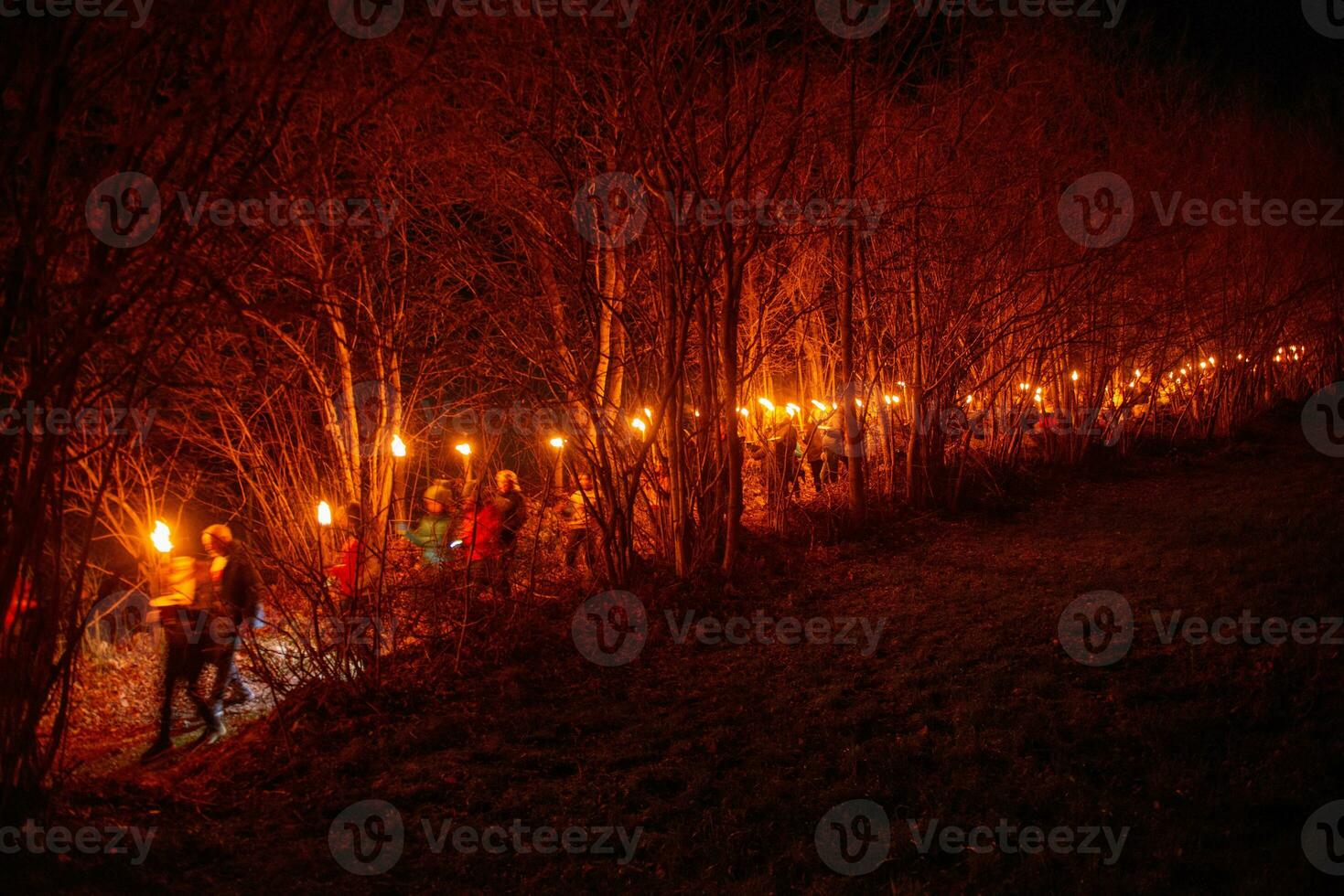 Torchlight procession awaiting Christmas photo