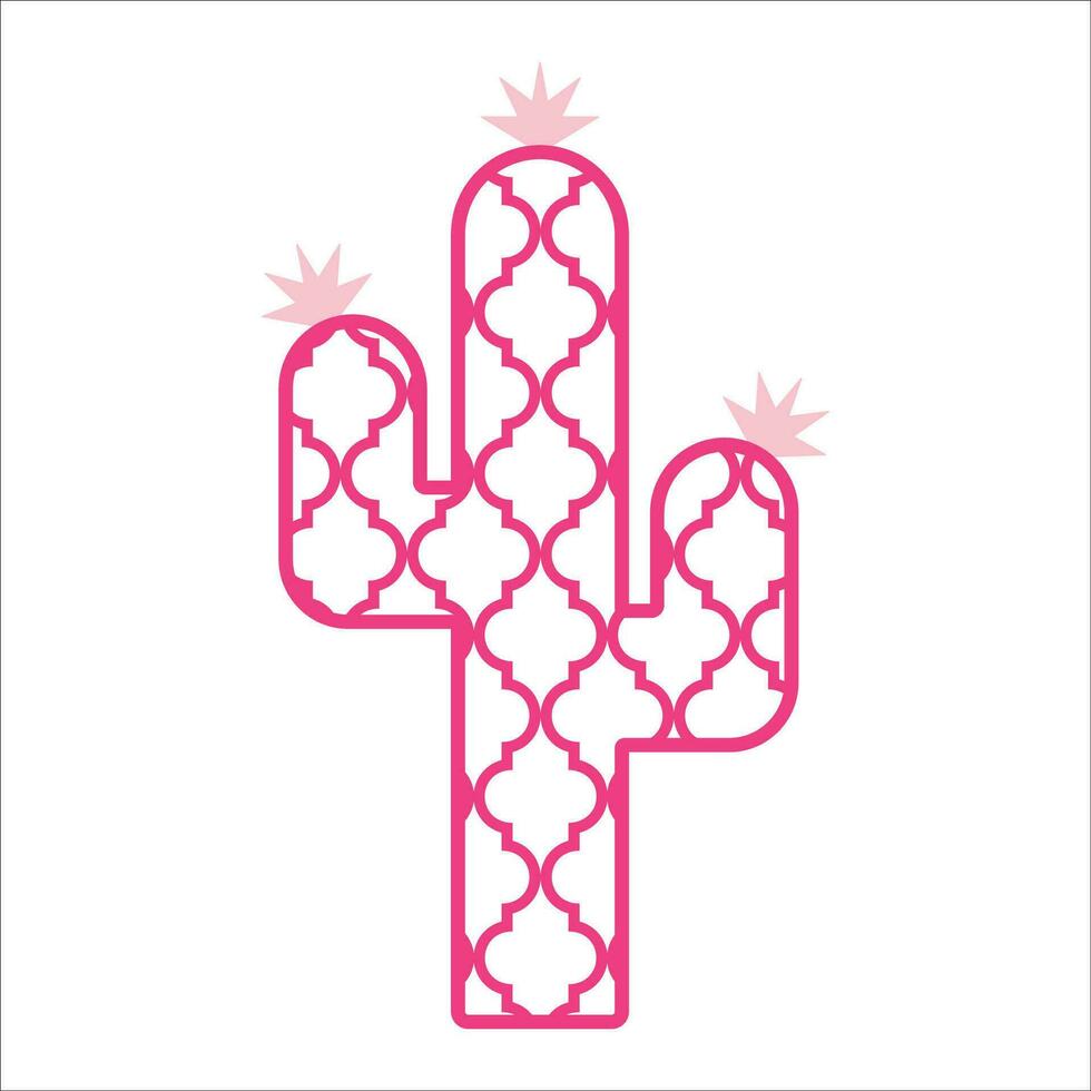 elegante , de moda y increíble cactus amor Arte y ilustrador vector