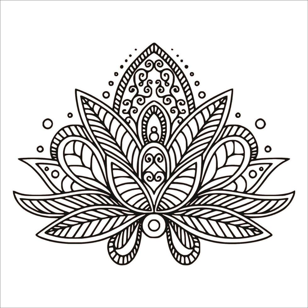 Stylish , fashionable  and awesome Lotus Flower art and illustrator vector