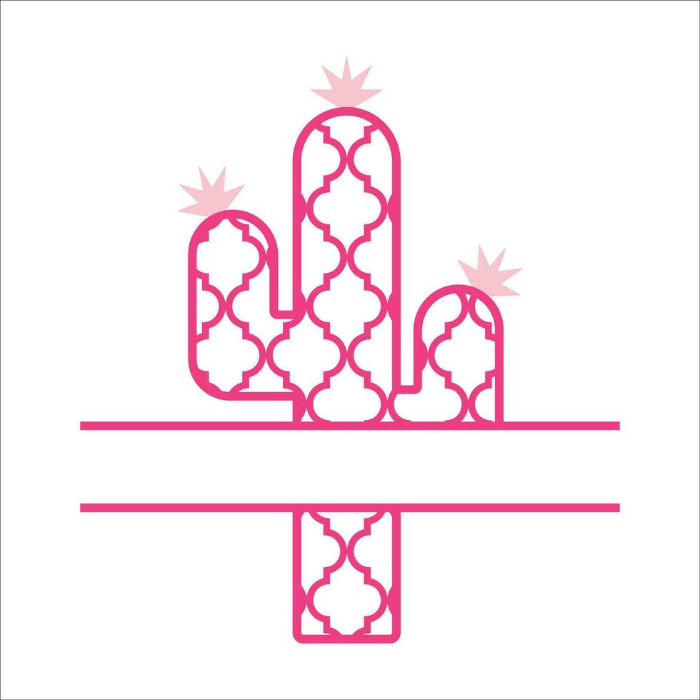 elegante , de moda y increíble cactus amor Arte y ilustrador vector