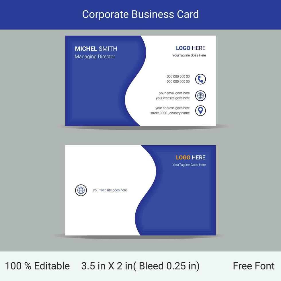 Corporate Modern Business Card vector