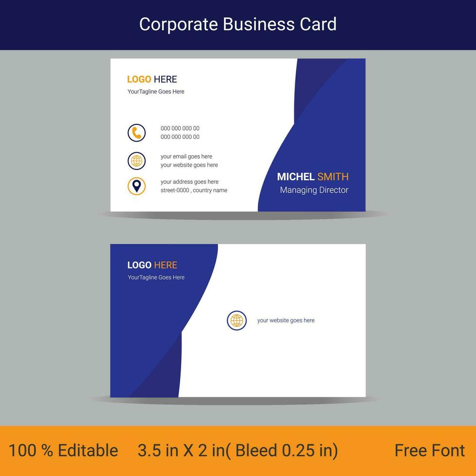 Corporate Modern Business Card vector