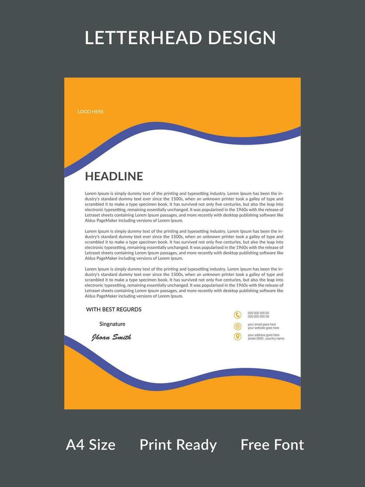 Business Minimalist Letterhead vector