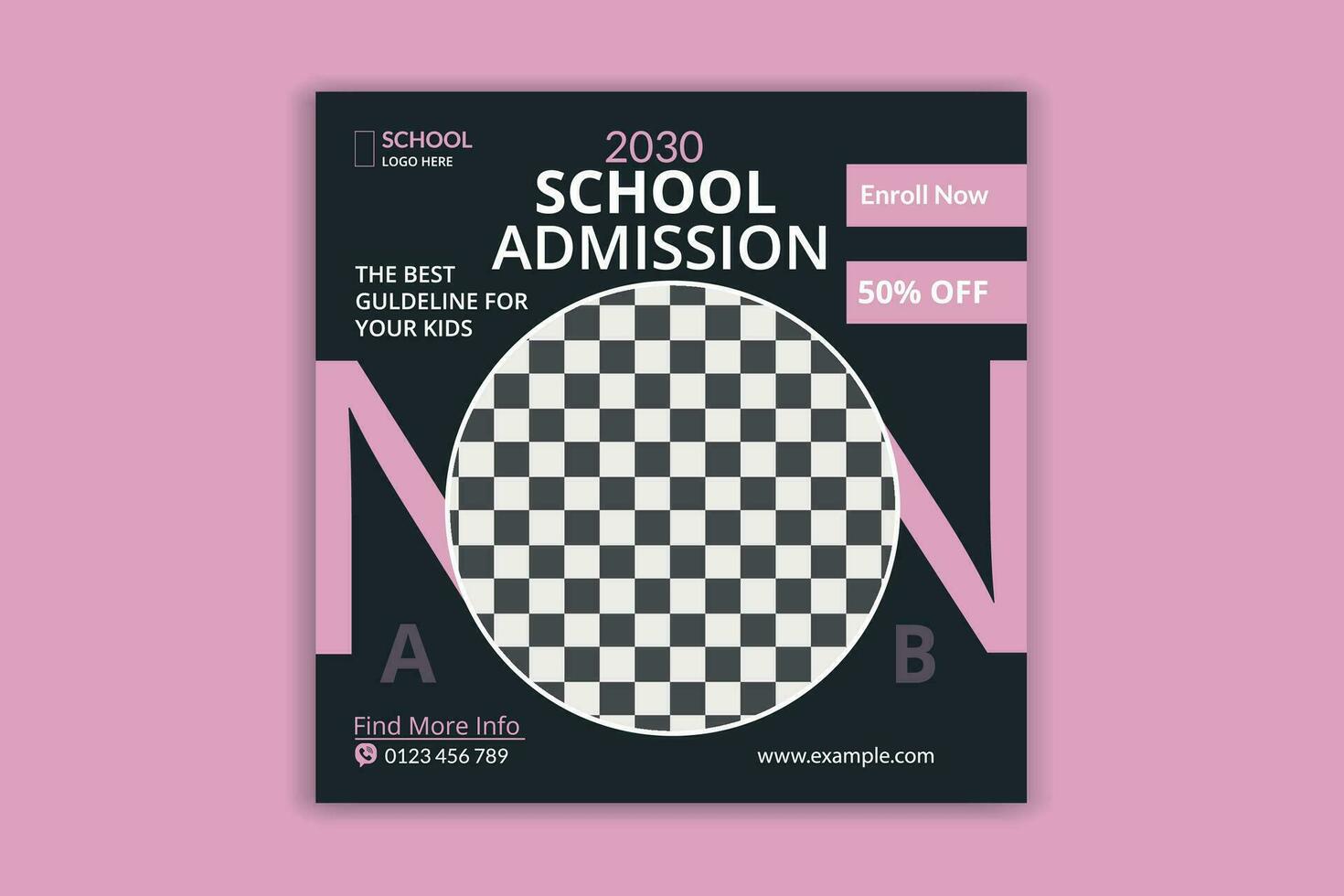 school admission social media post banner design vector