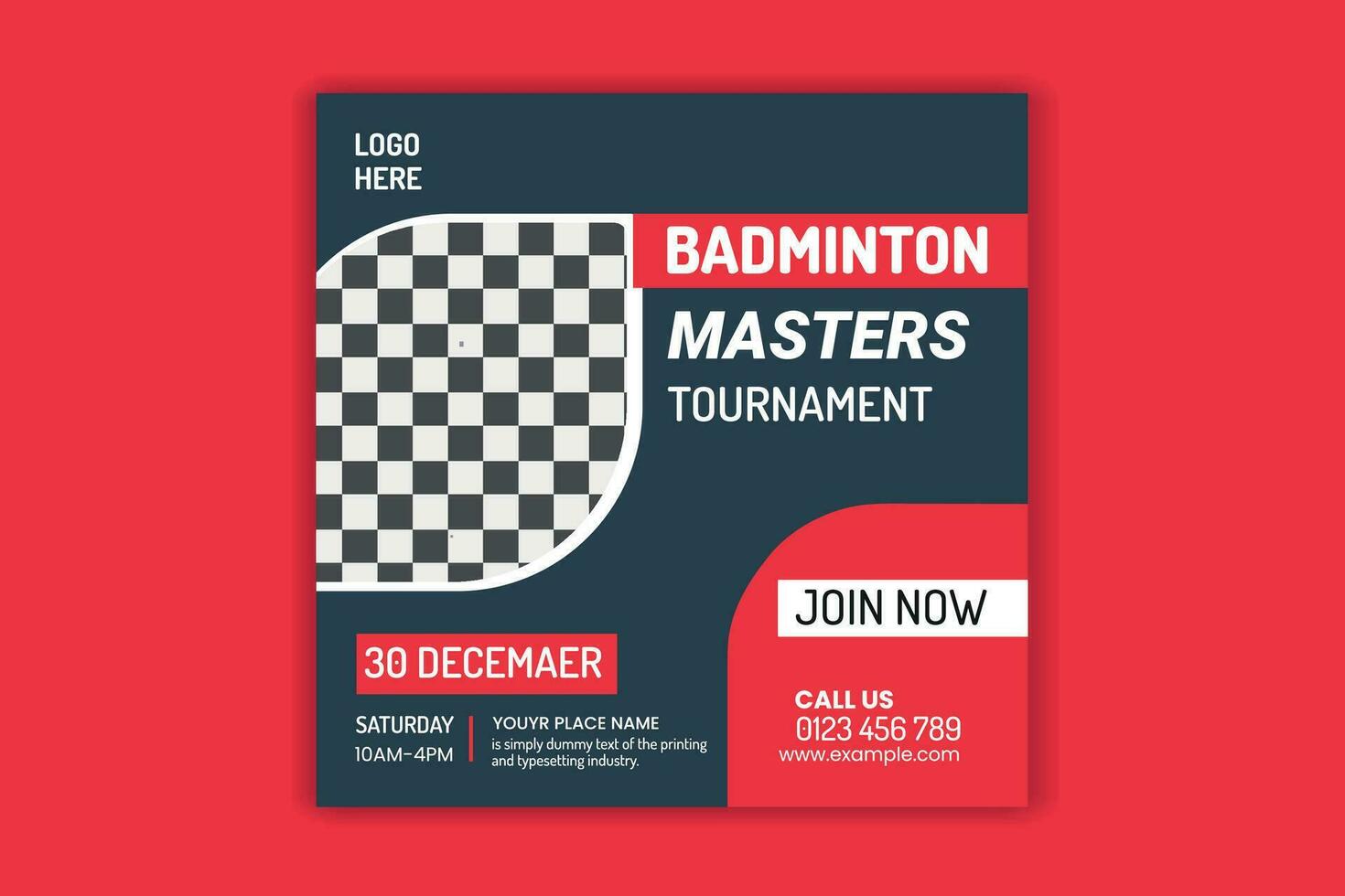 badminton social media bnner design template vector