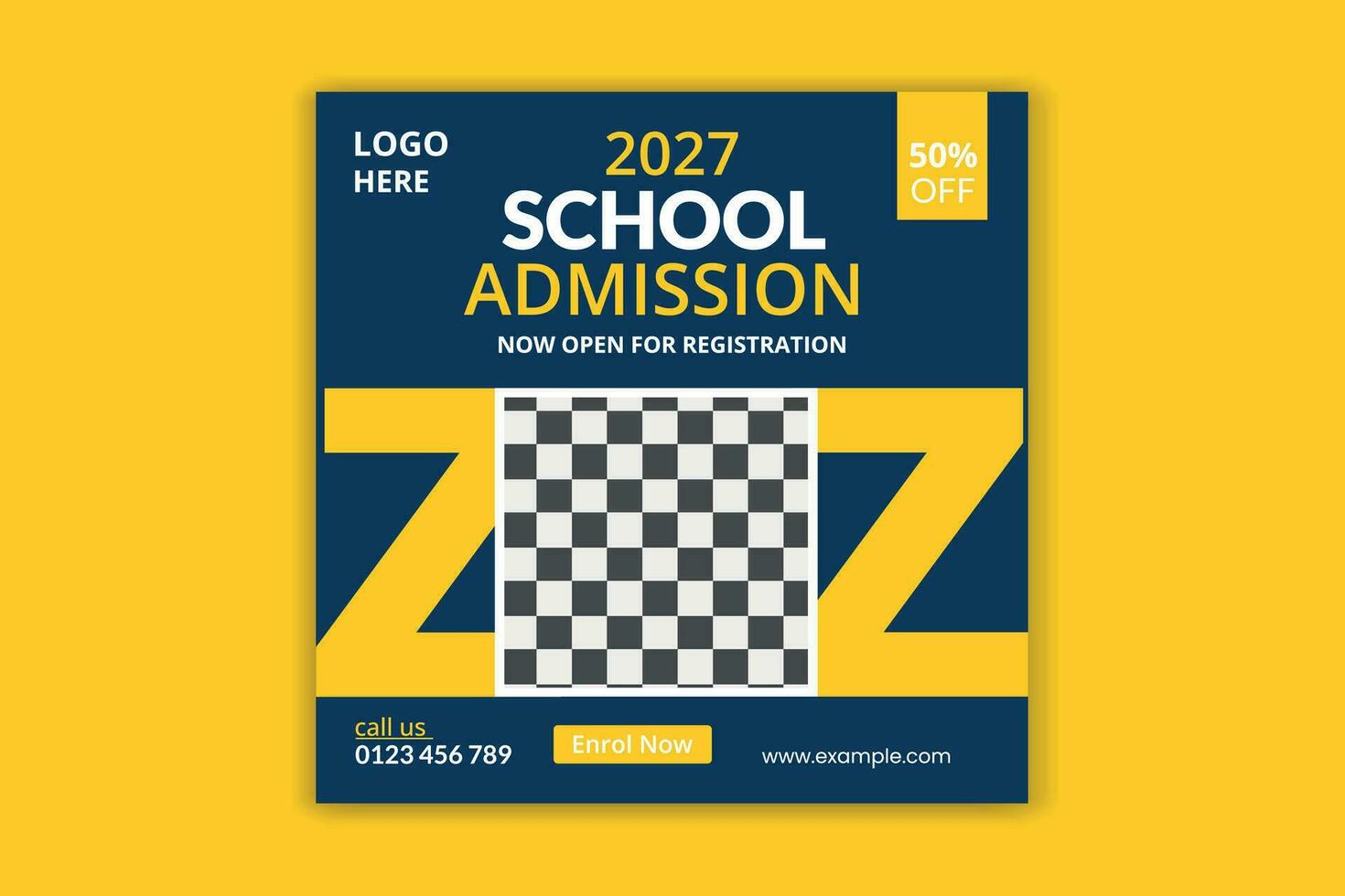 school admission social media post banner design vector