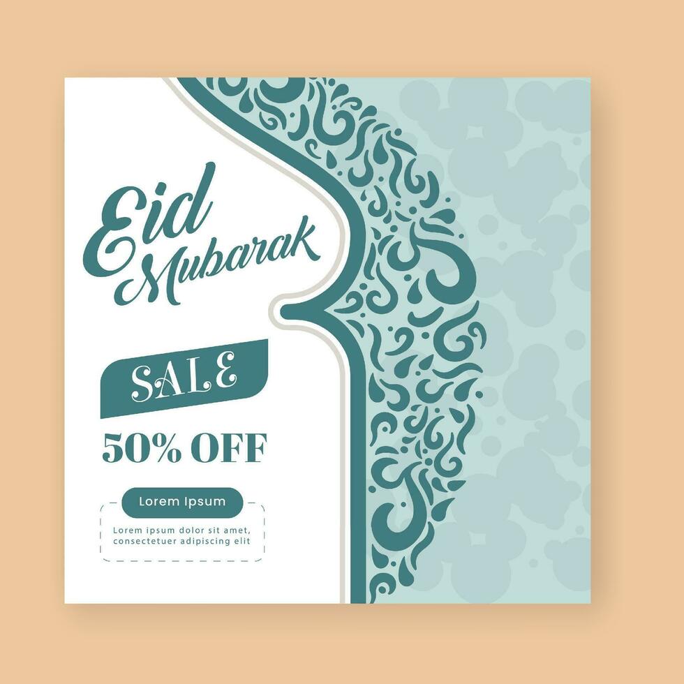 Eid Mubarak Greetings Post Vector Template Design