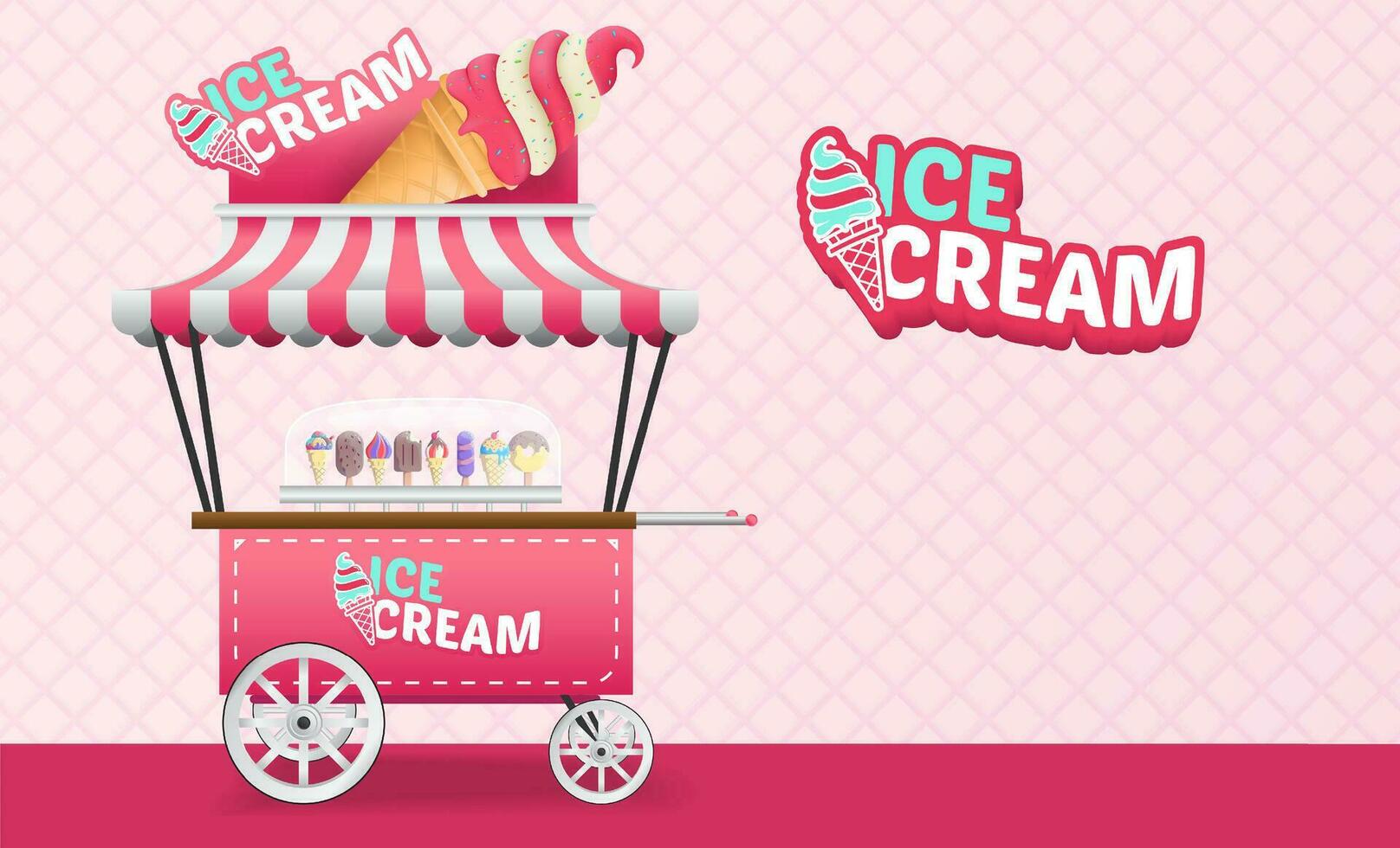 Cartoon Ice Cream Truck Vector Illustration