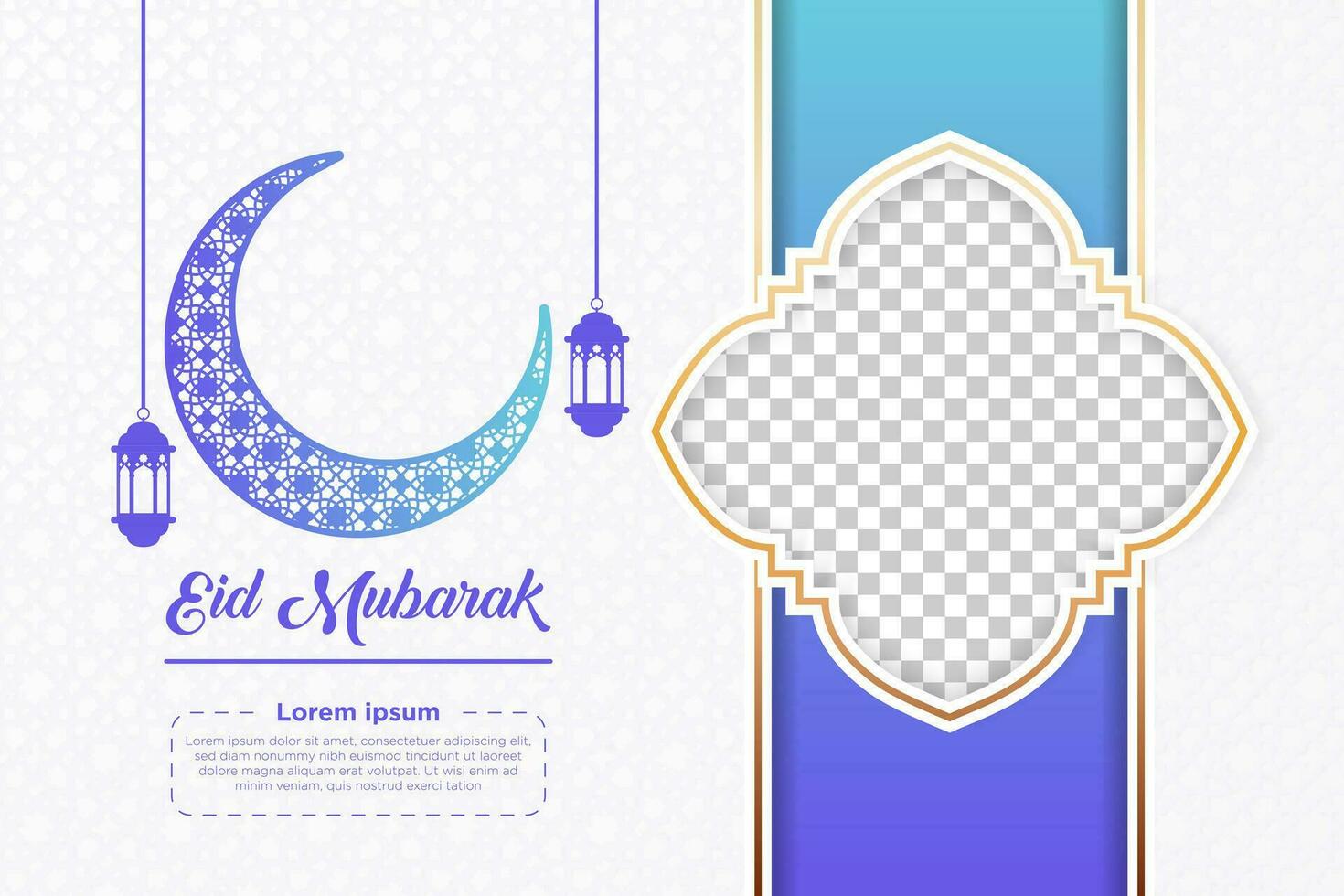 New Eid Mubarak Greetings Template Design. Vector