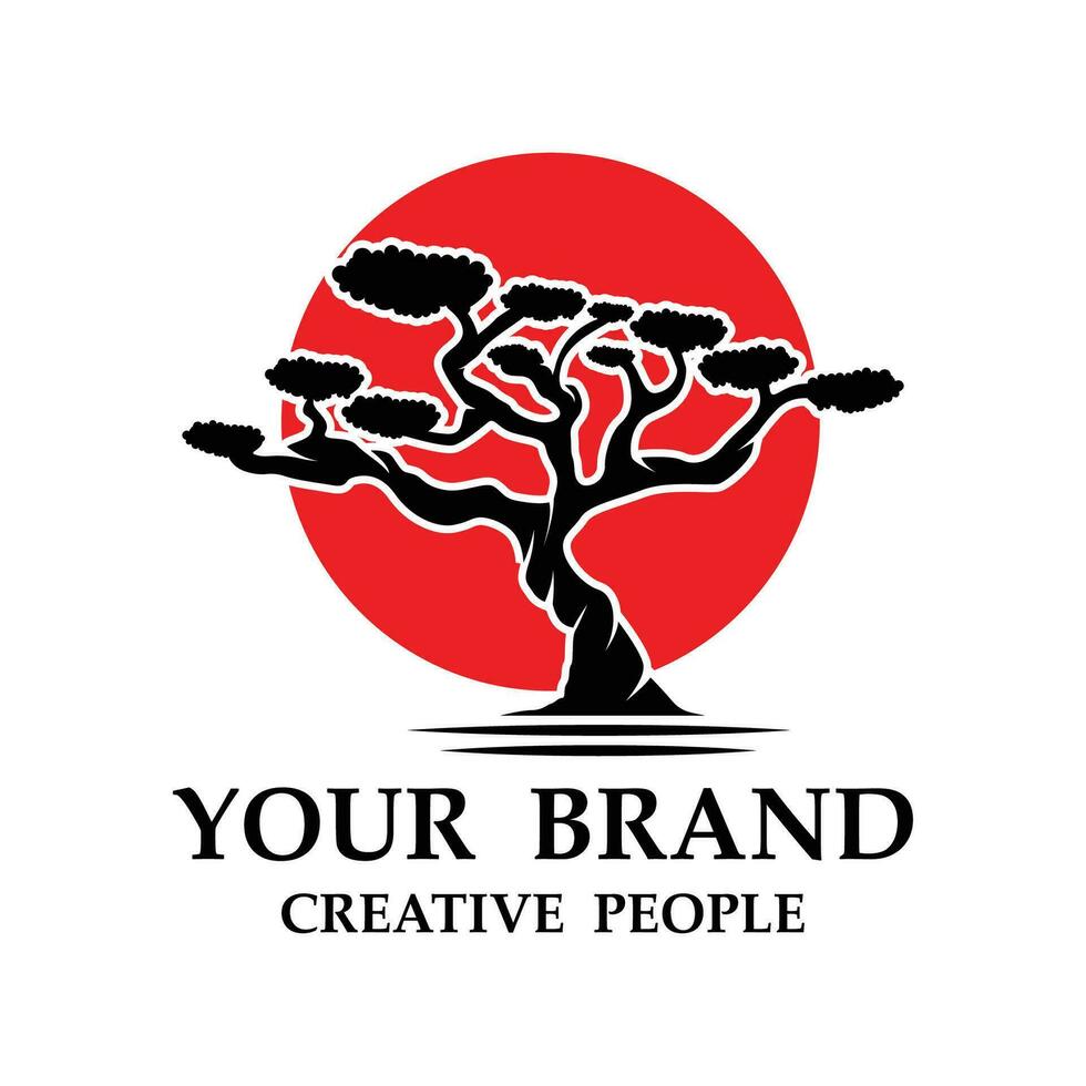 bonsai logo template vector illustration design