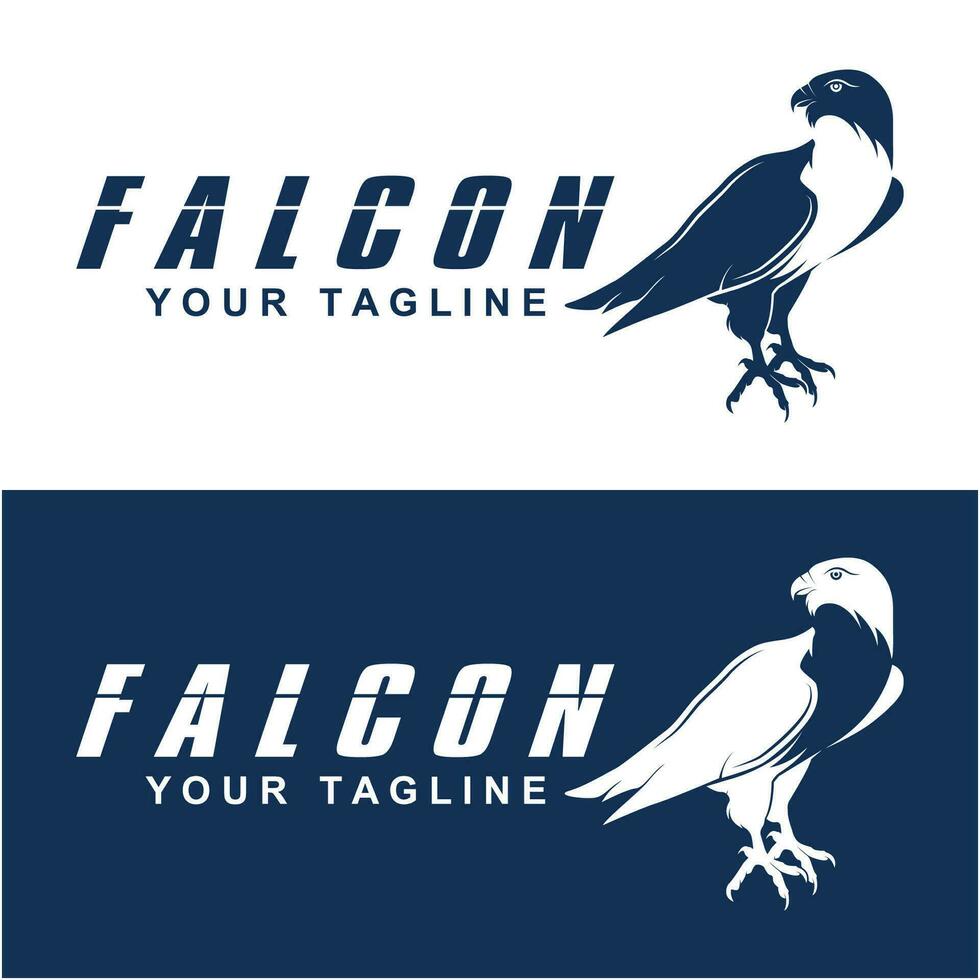 Simple falcon vector logo design, logo suitable for sport team, media company, and secure agency